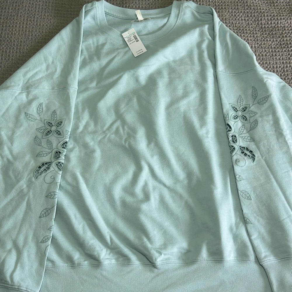 Maurices Soft Blue Floral Sweatshirt